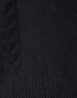 Motel Rocks Cardigans-Abelia Cable Knit Cardigan in Black