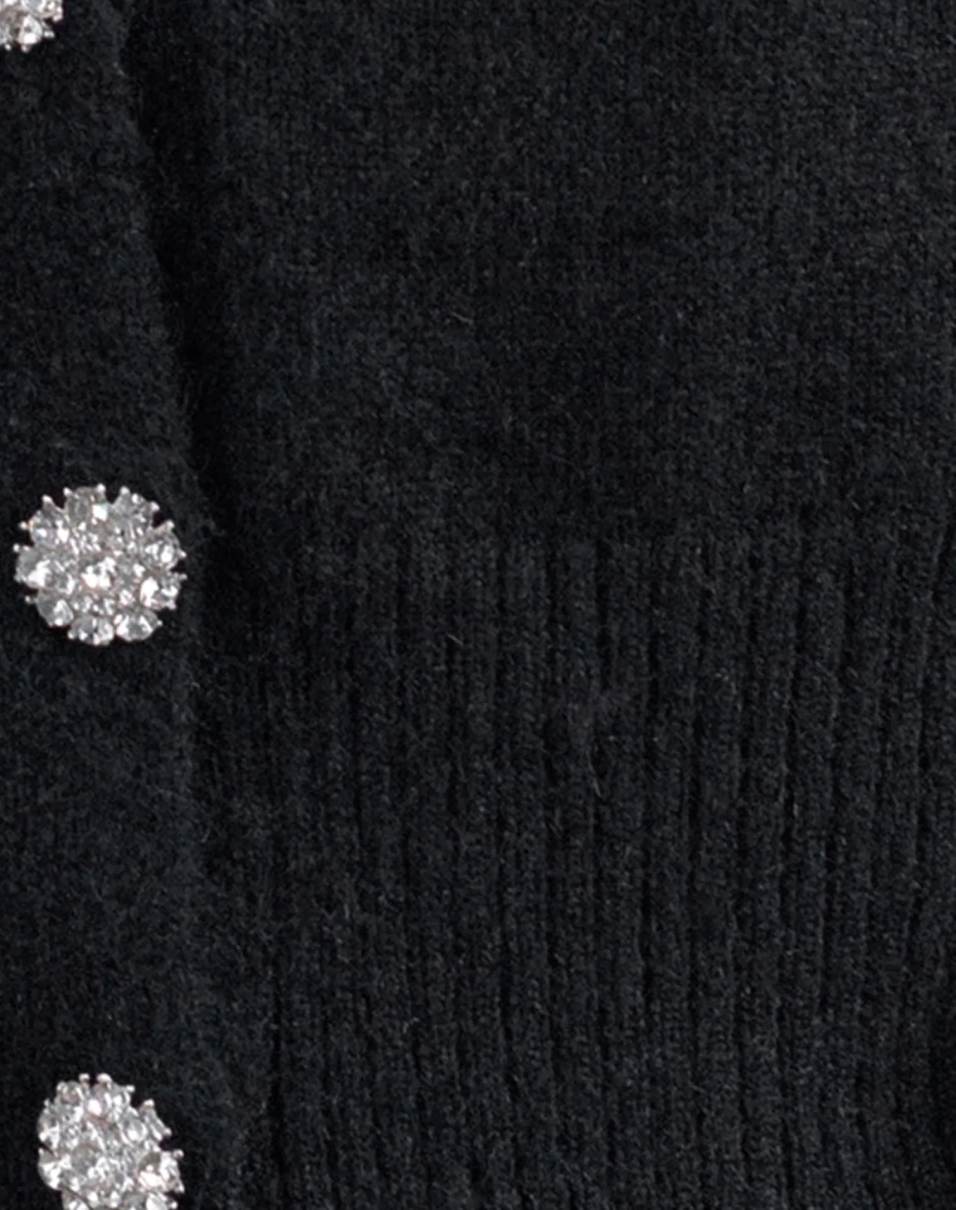 Motel Rocks Cardigans-Acera Knitted Cardigan in Black with Silver Flower Buttons