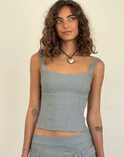 Motel Rocks Basics | Co-Ords-Ailsa Tie Back Top in Grey