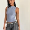 Motel Rocks Basic Tops | Vest Tops-Airien Tank Top in Shimmer Blue