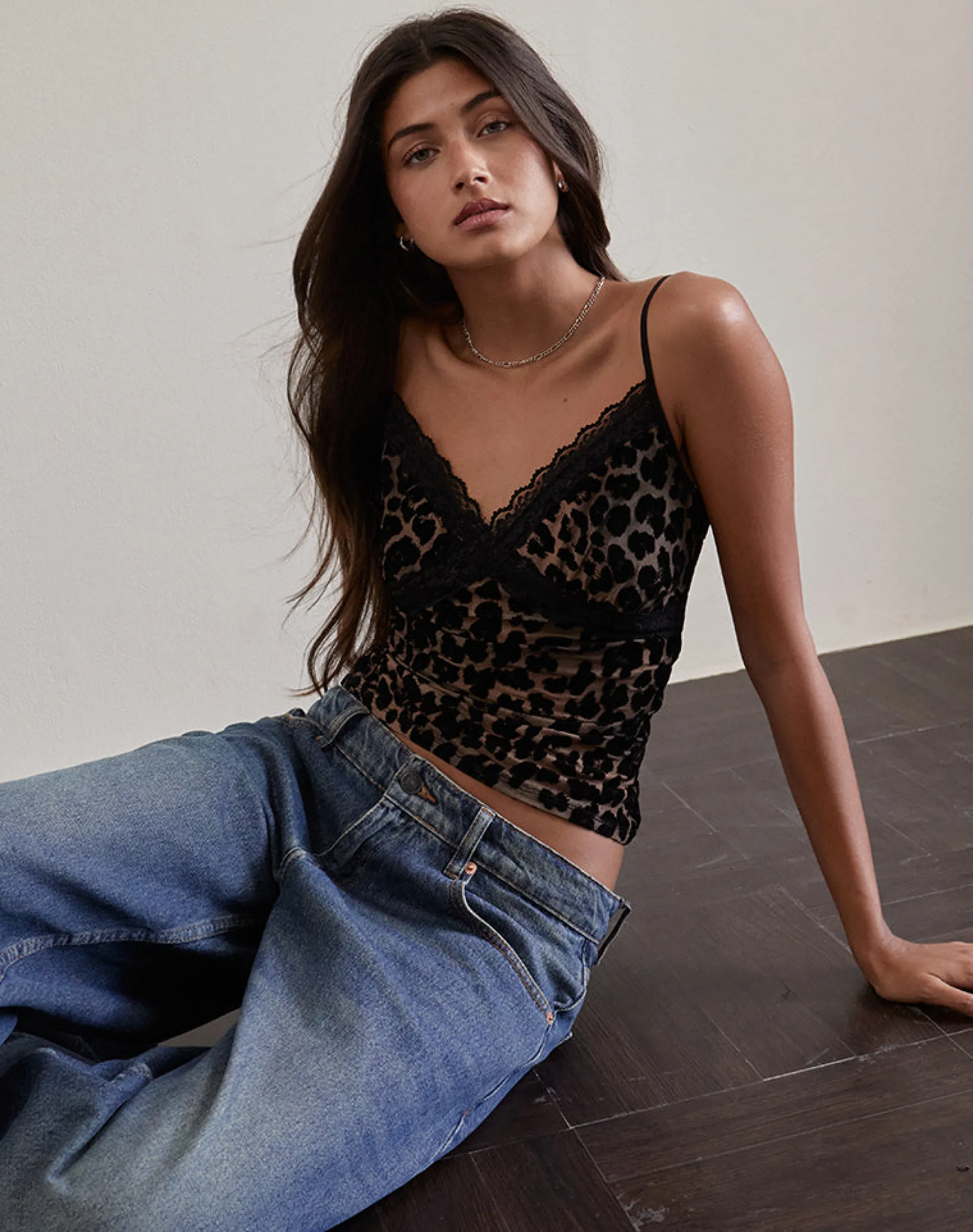 Motel Rocks Printed Tops | Strappy Tops-Alcesta Top in Flock Mesh Rar Leopard