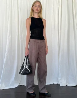 Motel Rocks Vest Tops-Alessia Vest Top in Wide Rib Knit Black