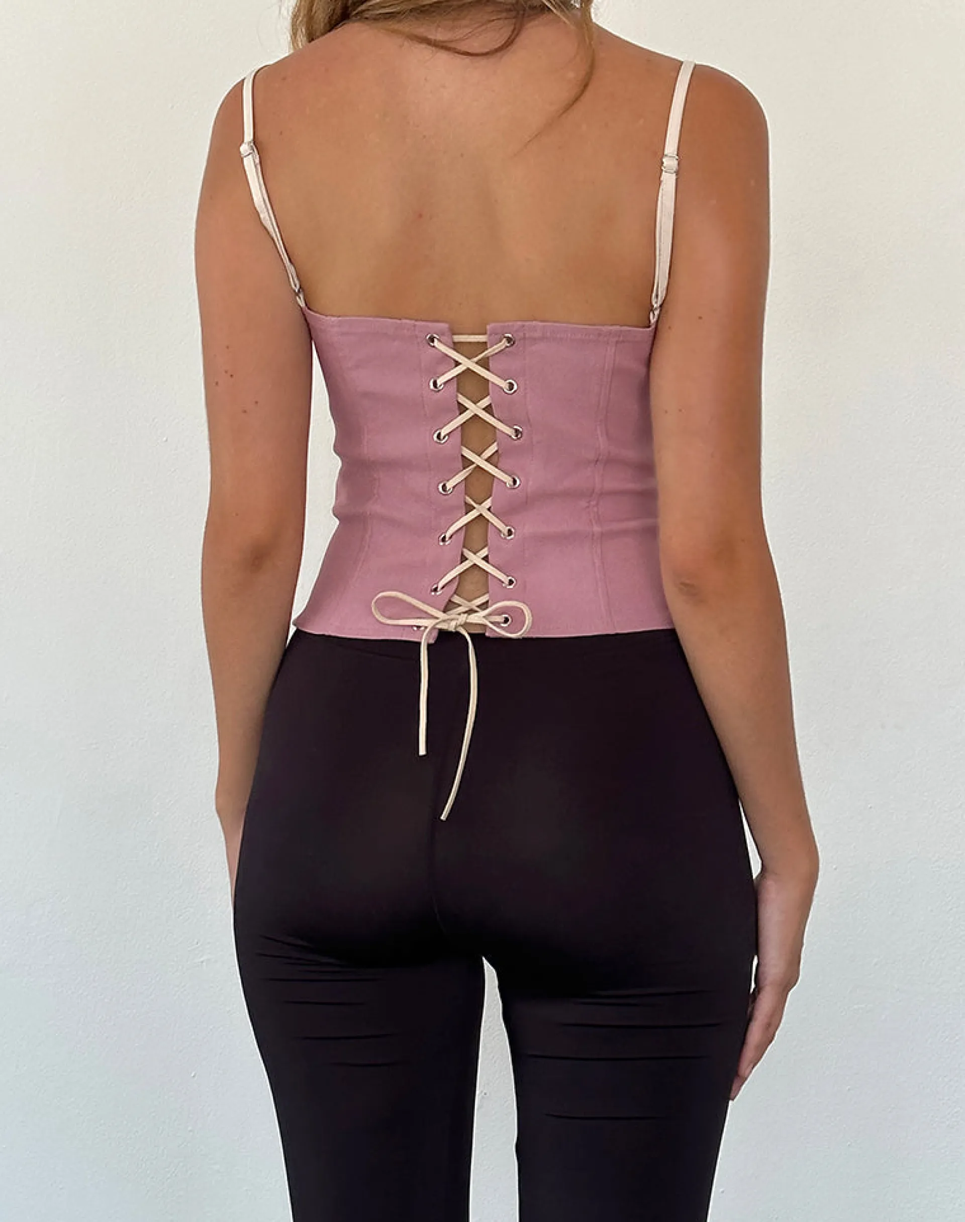 Motel Rocks Tailoring | Corset Tops-Alexa Corset Top in Dusky Pink DuskyPink