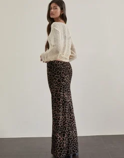 Motel Rocks Printed Skirts | Maxi Skirts-Alfreda Maxi Skirt in Flock Mesh Rar Leopard