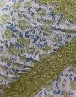 Motel Rocks Vest Tops | Printed Tops-Aliqa Mesh Butterfly Top in Spring Rose Green SpringRoseGreen