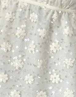 Motel Rocks Sequin Tops | Going Out Tops-Aloysia Top in Sequin Lace Ivory