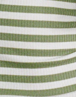 Motel Rocks Basic Tops | Long Sleeve Tops-Amabon Top in Sage Green Stripe SageGreenStripe