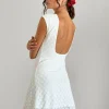 Motel Rocks Basics | Day Dresses-Ambu Mini Dress in Floral Lace Ivory