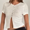 Motel Rocks Crop Tops-Anara Top in Crinkle Ivory CrinkleIvory