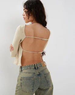 Motel Rocks Basics | Basic Tops-Ansita Long Sleeve Top in Coconut Milk CoconutMilk