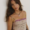 Motel Rocks Co-Ords | Corset Tops-Archie Corset Top in Cream Pastel Check CreamPastelCheck