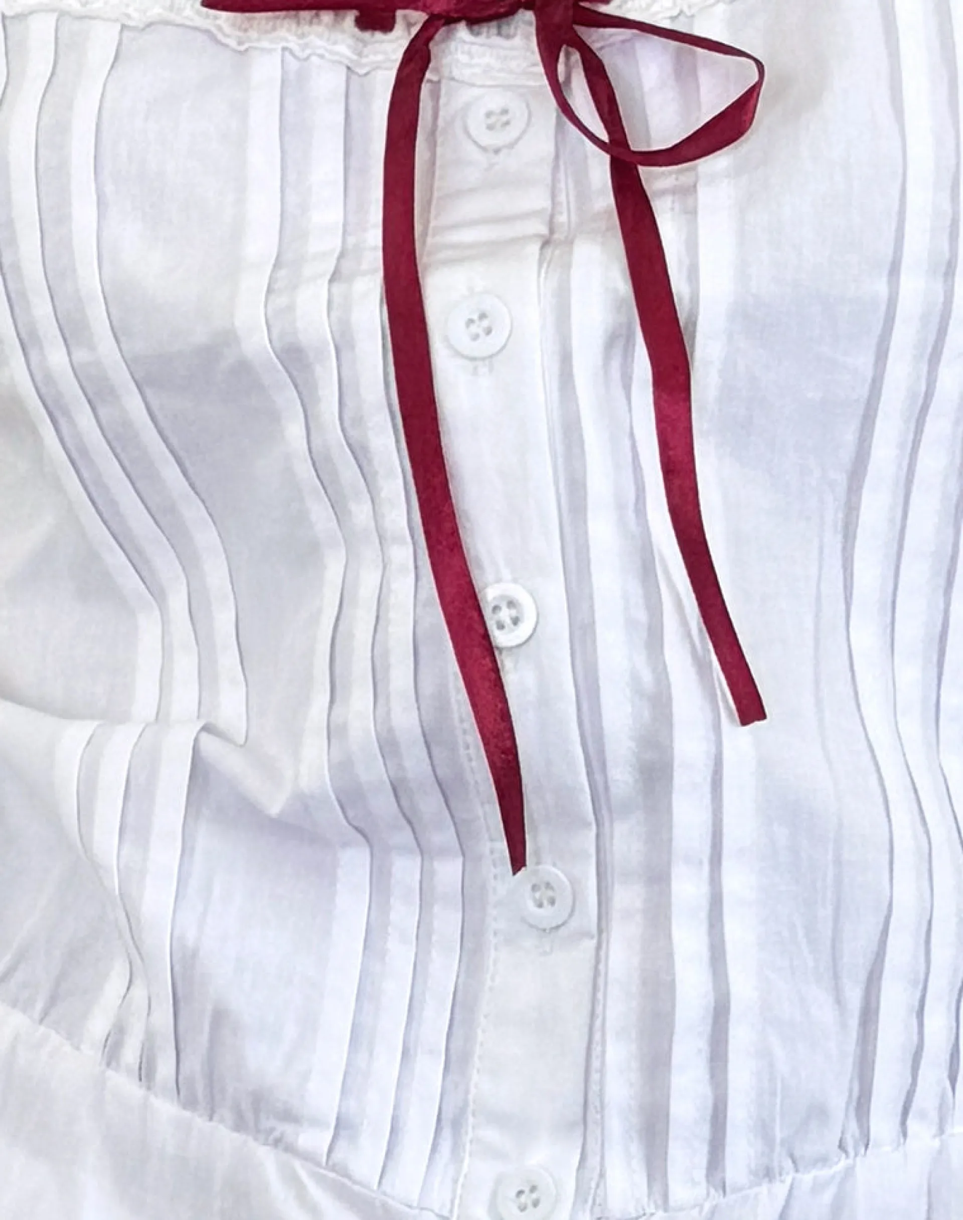 Motel Rocks Co-Ords | Vest Tops-Arhan Top in White Poplin with Red Trim WhitePoplinwithRedTrim
