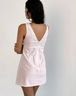 Motel Rocks Day Dresses | Mini Dresses-Asatari Tie Front Dress in Light Pink
