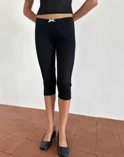 Motel Rocks Co-Ords-Asih Capri Trousers in Black Heart Lace BlackHeartLace
