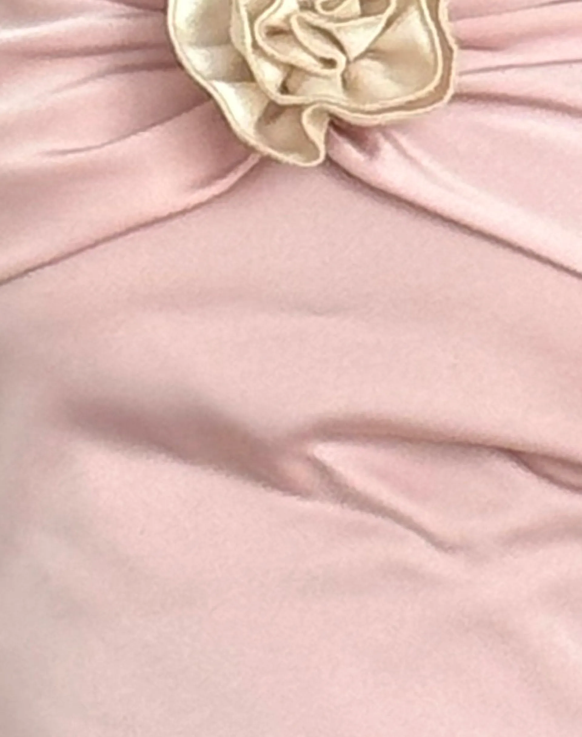 Motel Rocks Bandeau Tops | Going Out Tops-Astrum Satin Bandeau Top in Pink with Ivory Rose PinkwithIvoryRose