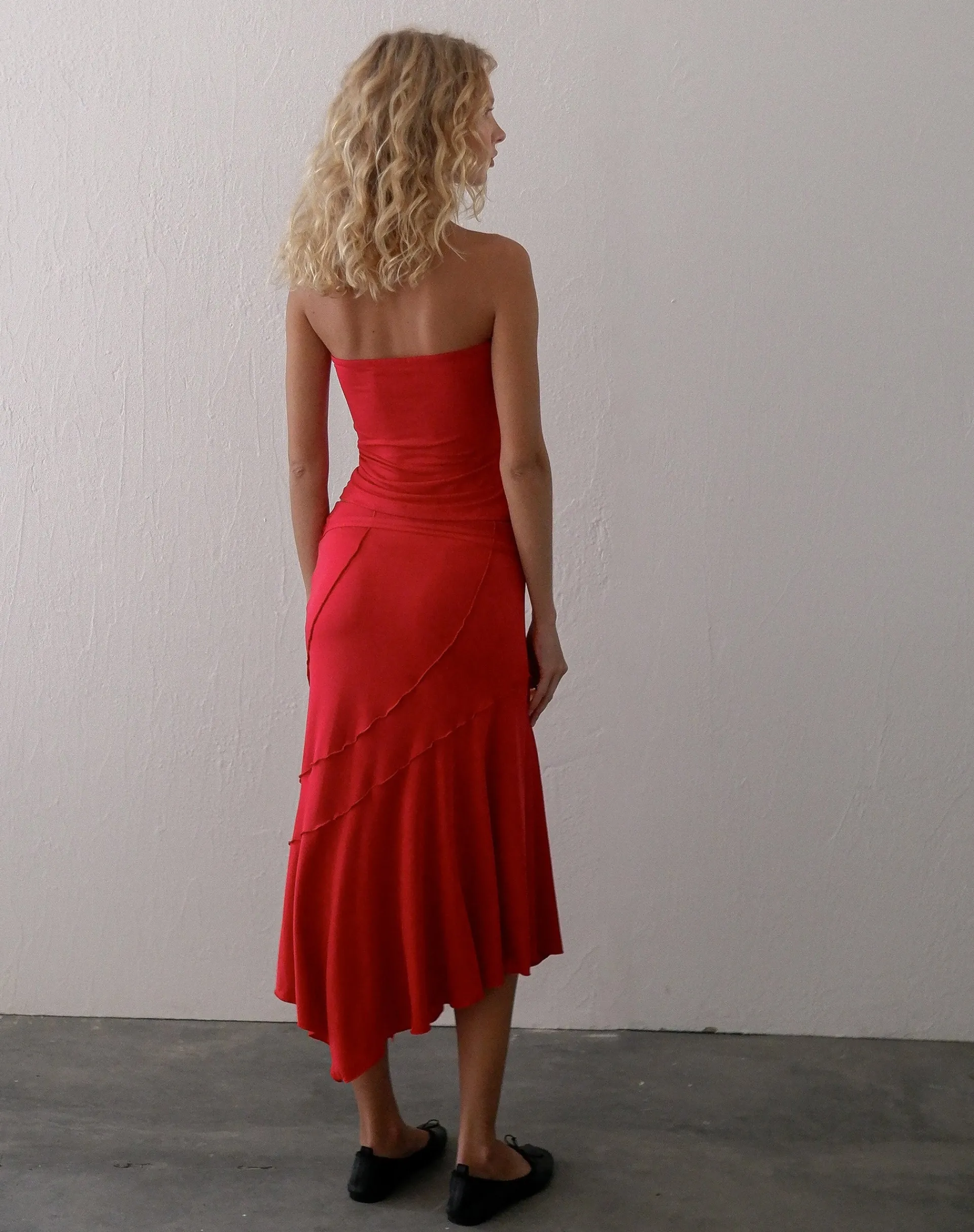 Motel Rocks Bandeau Tops-Atala Front Twist Bandeau Top in Red