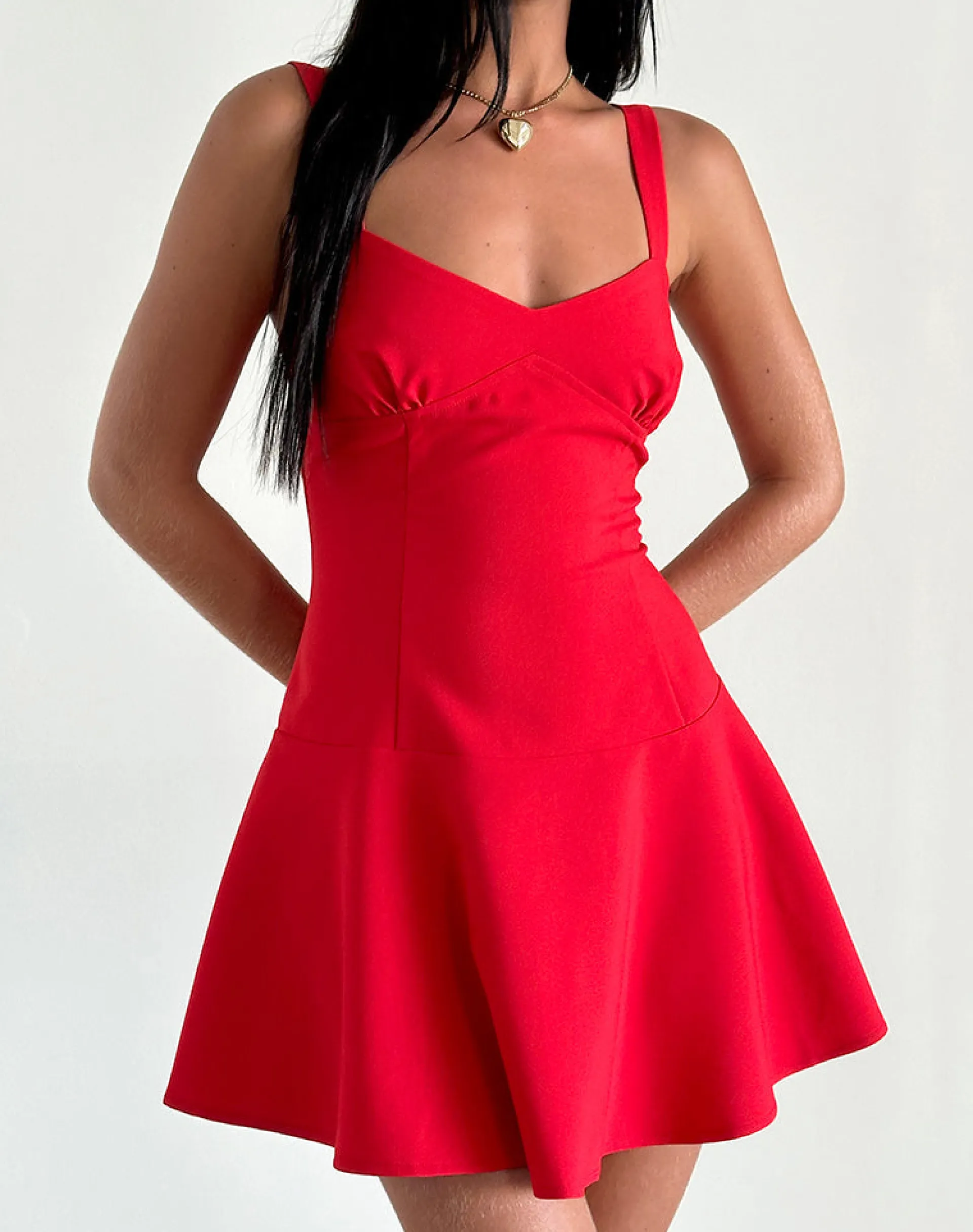 Motel Rocks Party Dresses | Mini Dresses-Audra Mini Dress in Red