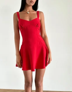 Motel Rocks Party Dresses | Mini Dresses-Audra Mini Dress in Red