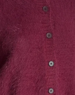 Motel Rocks Cardigans-Audrina Cardigan in Fluffy Burgundy FluffyBurgundy