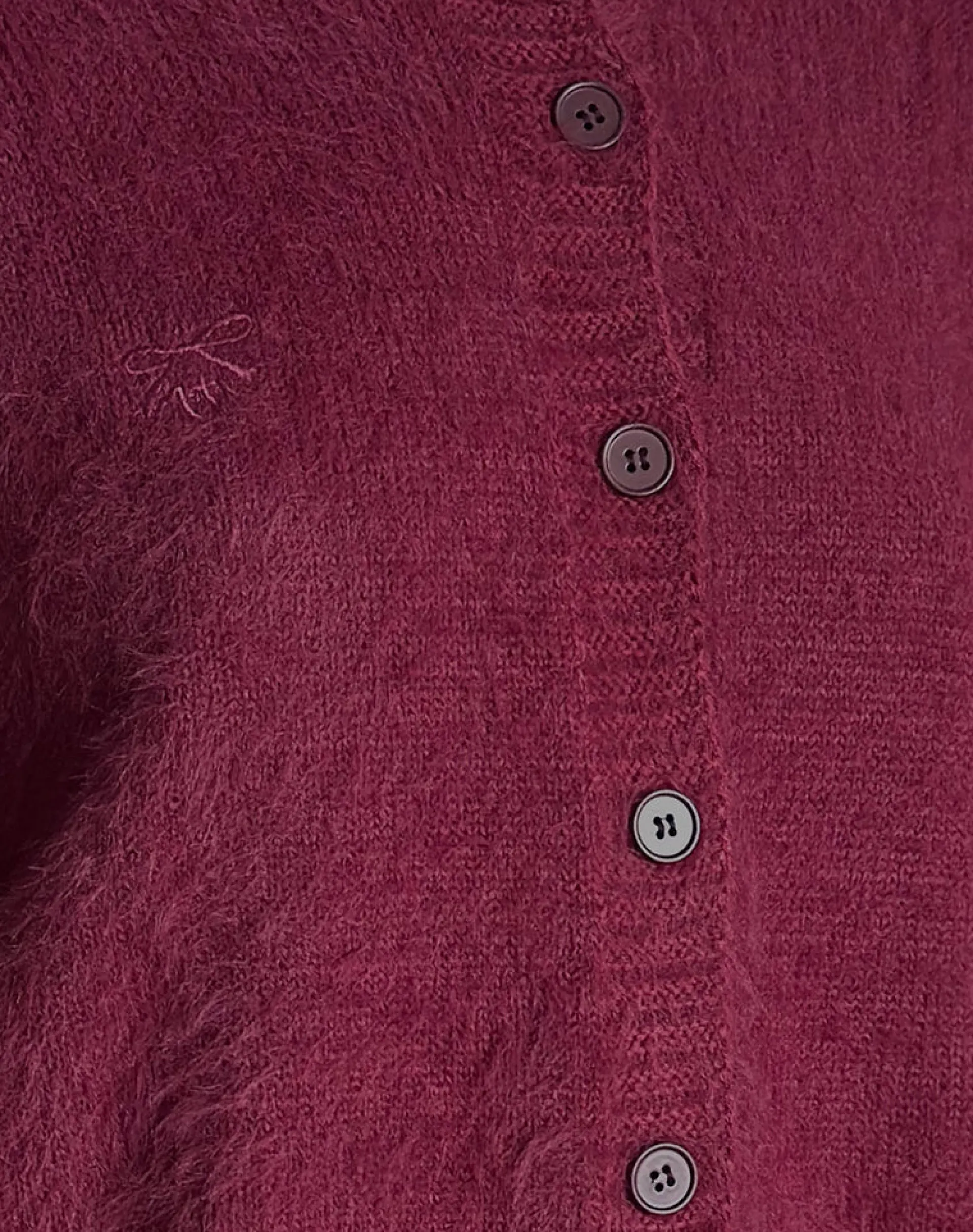 Motel Rocks Cardigans-Audrina Cardigan in Fluffy Burgundy FluffyBurgundy