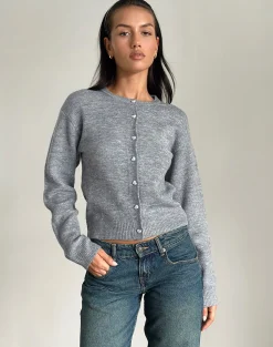 Motel Rocks Jumpers-Aura Cardigan in Dusty Grey DustyGrey