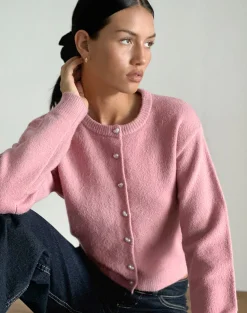 Motel Rocks Cardigans-Aura Cardigan in Dusty Pink DustyPink