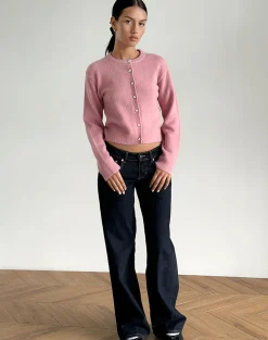 Motel Rocks Cardigans-Aura Cardigan in Dusty Pink DustyPink