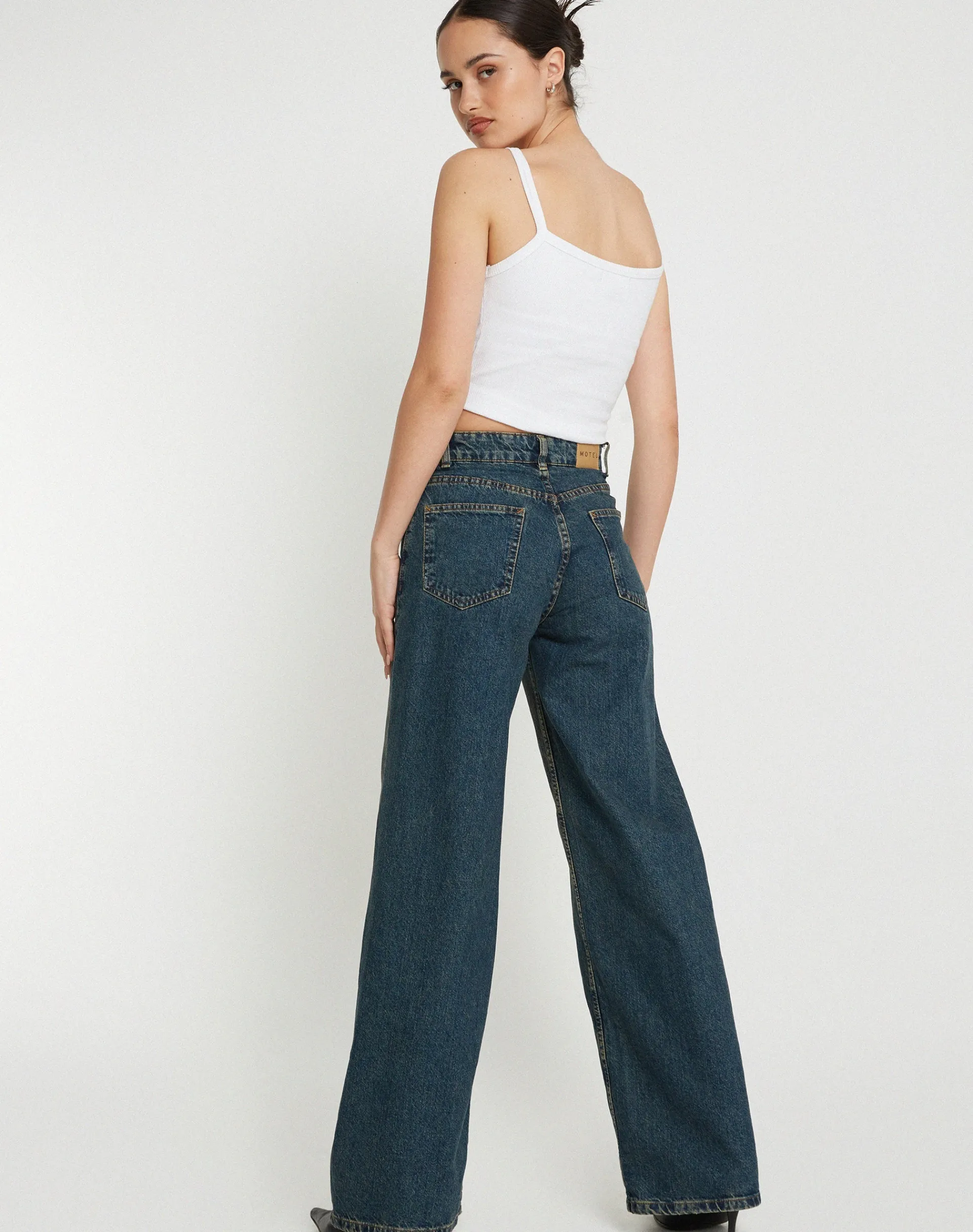 Motel Rocks Basics | Vest Tops-Aus Ribbed Vest Top in White