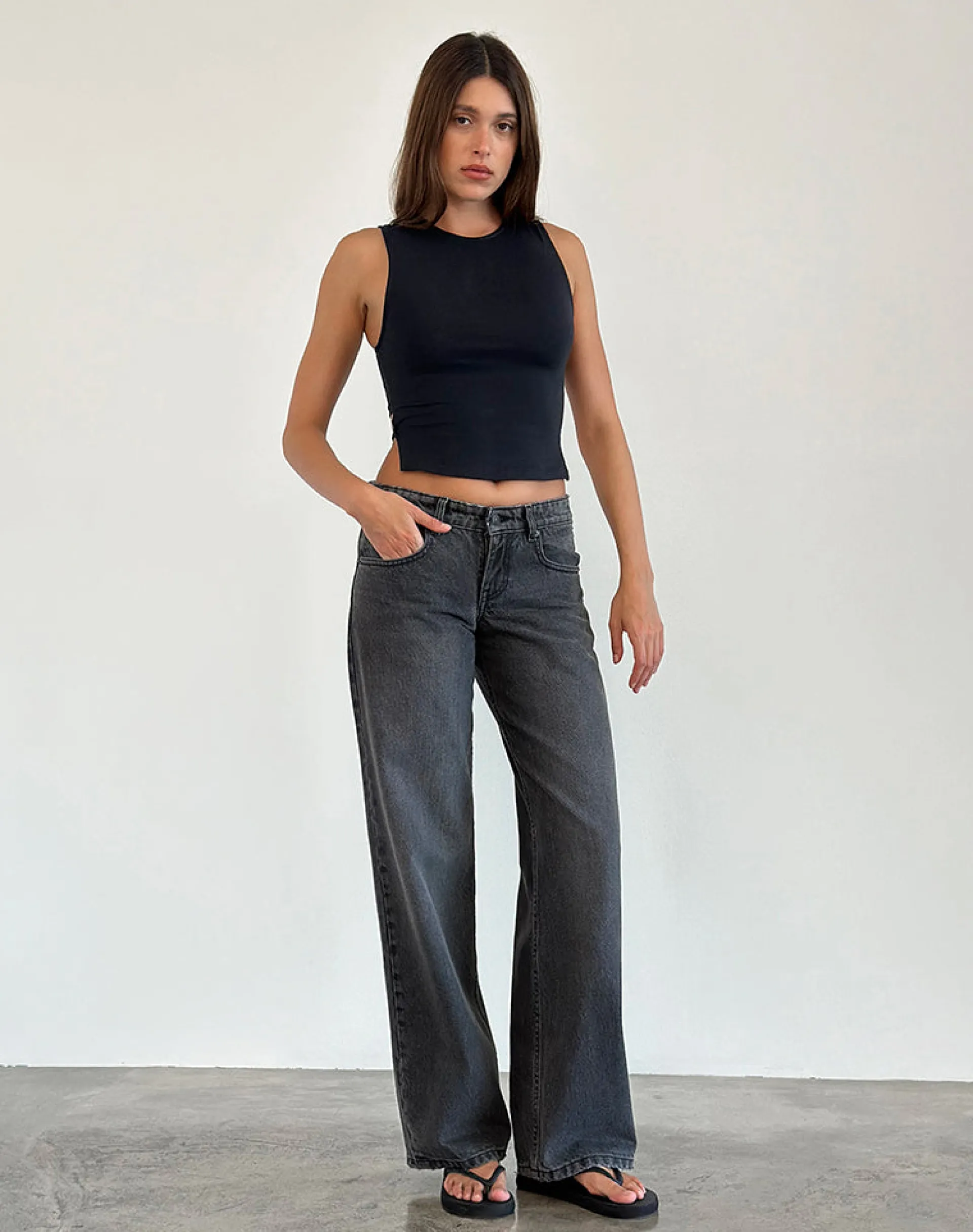 Motel Rocks Basics | Basic Tops-Baruna Tie Back Top in Black
