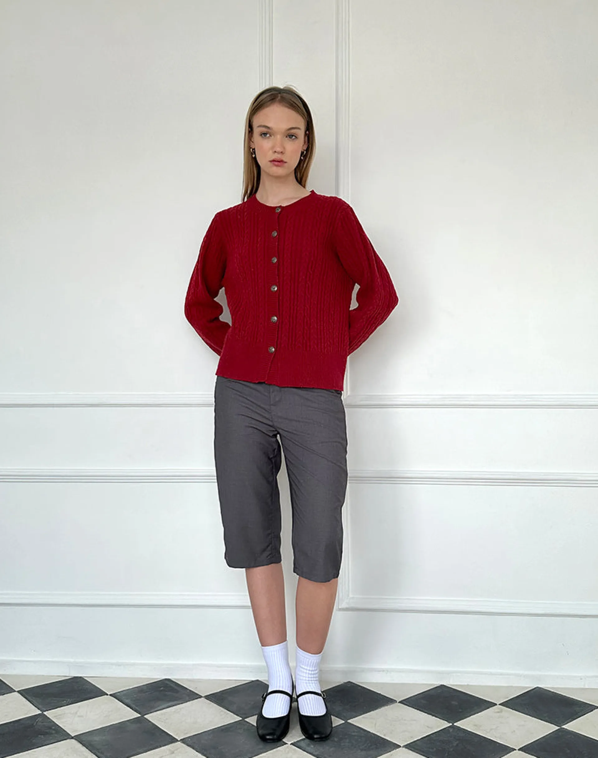 Motel Rocks Cardigans-Bavana Cardigan in Deep Red DeepRed