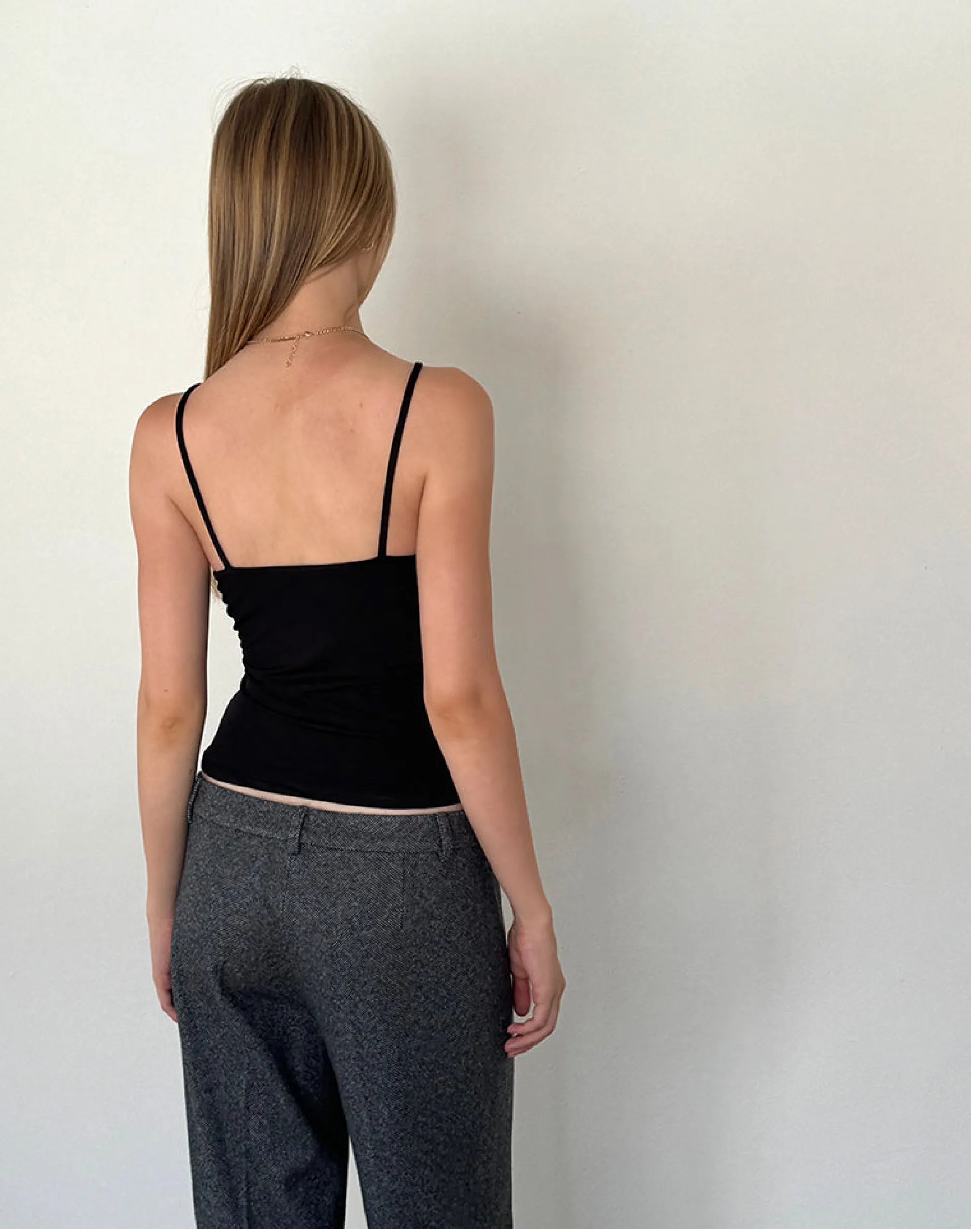 Motel Rocks Strappy Tops | Going Out Tops-Bea Slinky Cross Front Top in Black