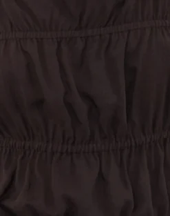Motel Rocks Vest Tops-Beck Ruched Tie Strap Top in Bitter Chocolate