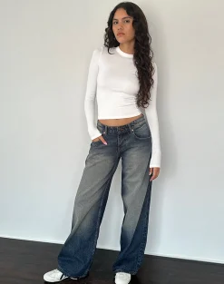 Motel Rocks Basics | Basic Tops-Beech Ribbed Long Sleeve Top in Off White