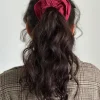 Motel Rocks Accessories-Bel Oversized Scrunchie in Adrenaline Red