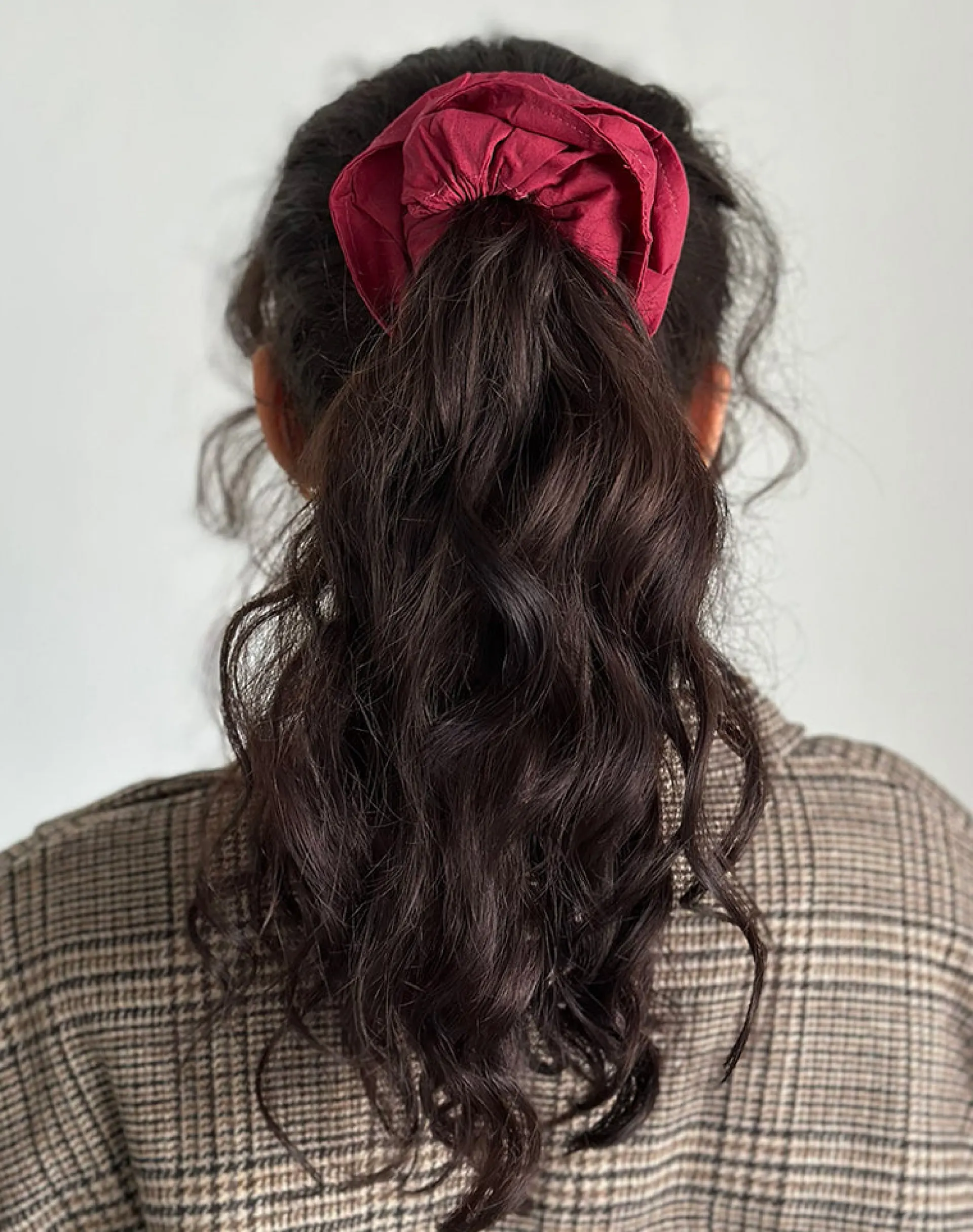 Motel Rocks Accessories-Bel Oversized Scrunchie in Adrenaline Red