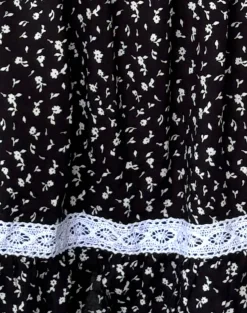 Motel Rocks Printed Dresses | Day Dresses-Beling Mini Tea Dress in Black Ditsy Romance