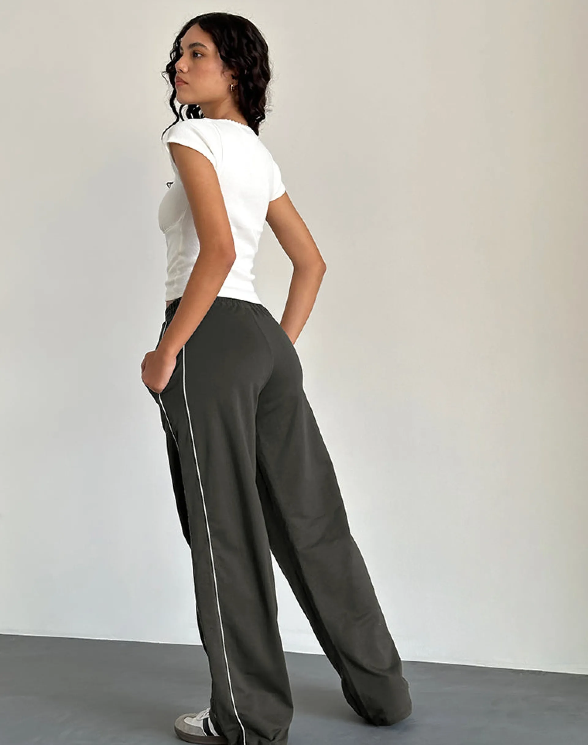 Motel Rocks Wide Leg Pants | Low Rise Pants-Benton Wide Leg Jogger in Olive with 'M' Embroidery Olivewith'M'Embroidery.