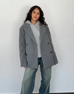 Motel Rocks Tailoring-Binaiya Oversized Blazer in Grey