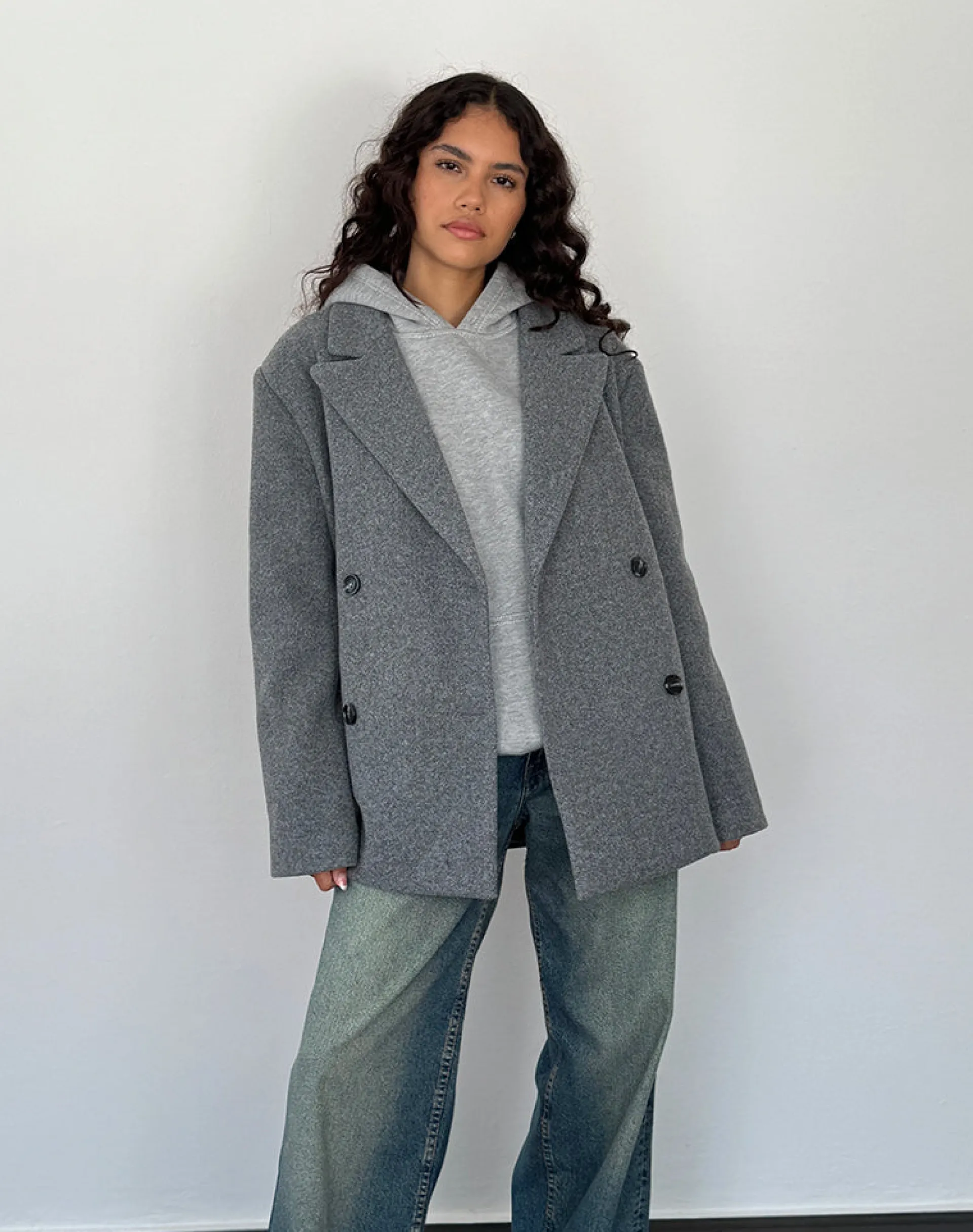 Motel Rocks Tailoring-Binaiya Oversized Blazer in Grey