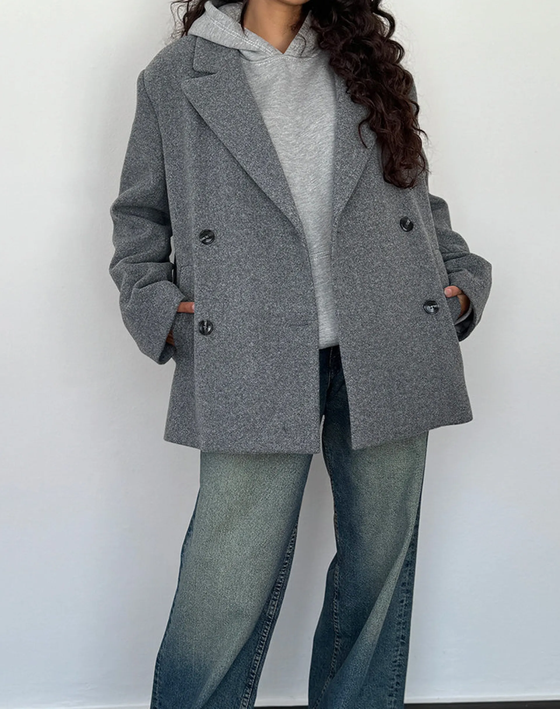 Motel Rocks Tailoring-Binaiya Oversized Blazer in Grey