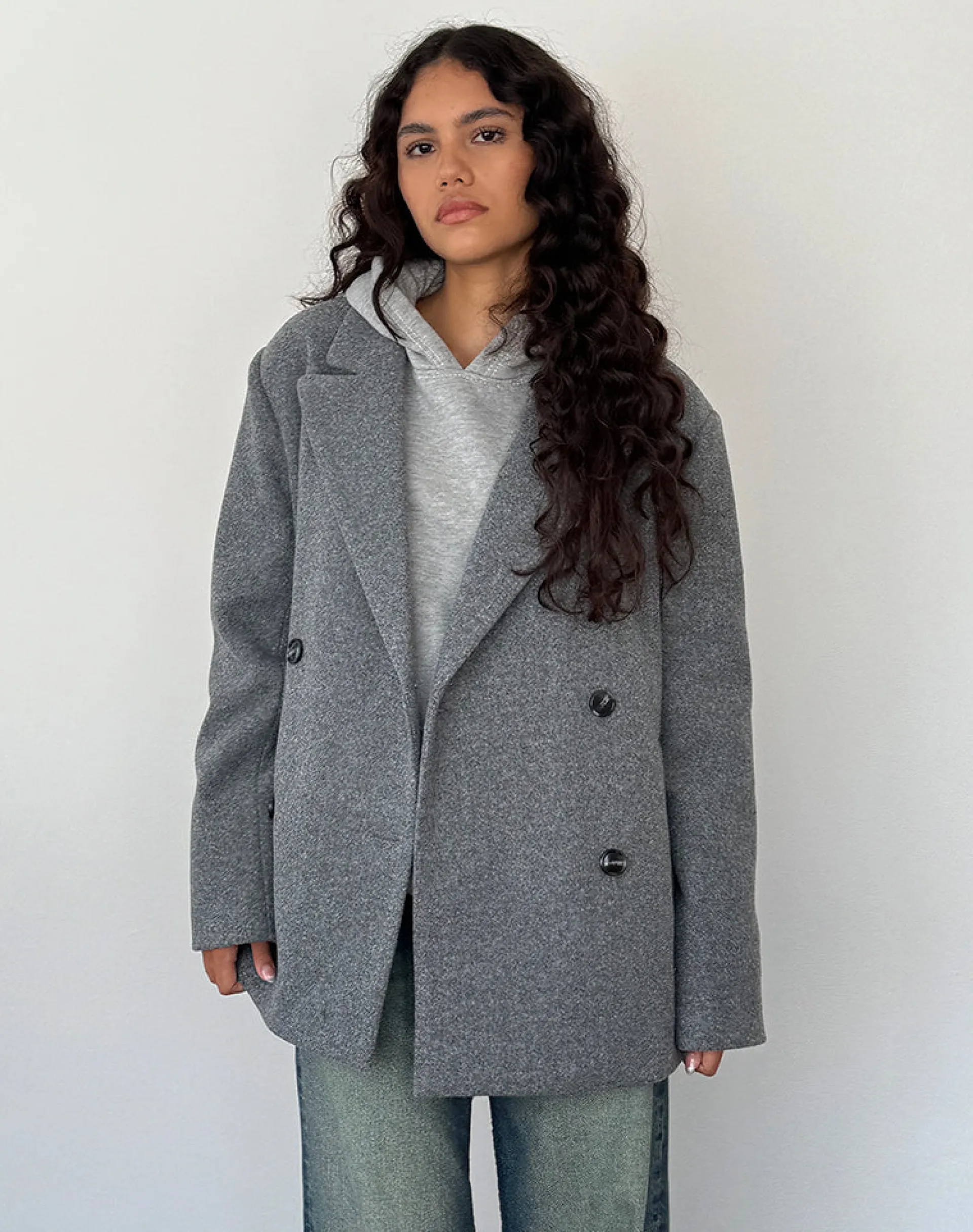 Motel Rocks Tailoring-Binaiya Oversized Blazer in Grey