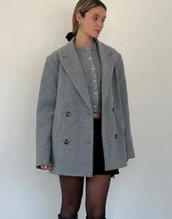 Motel Rocks Tailoring-Binaiya Oversized Blazer in Grey
