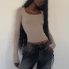 Motel Rocks Basic Tops | Long Sleeve Tops-Binlo Extra Long Sleeve Top in London Fog LondonFog