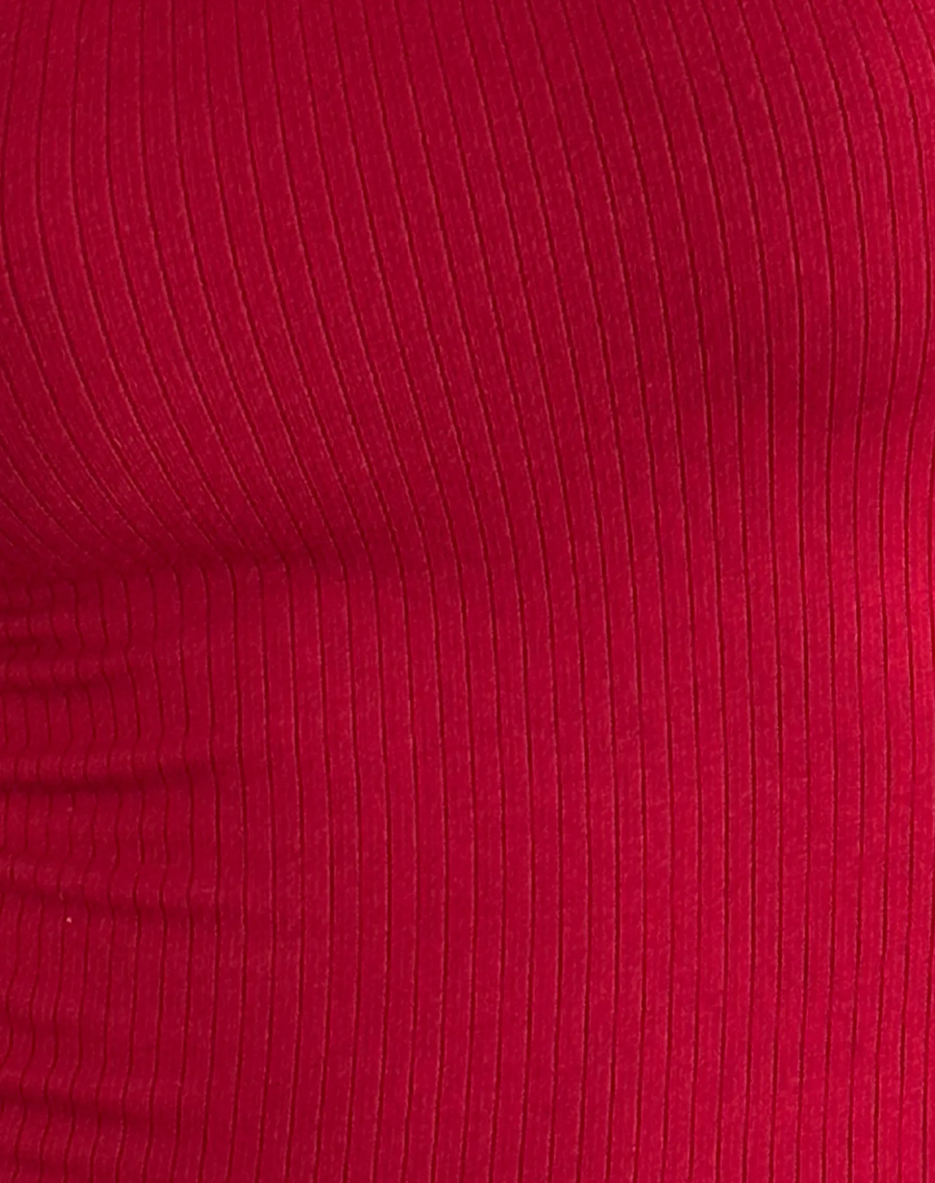Motel Rocks Basics | Basic Tops-Binlo Extra Long Sleeve Top in Adrenaline Red Rib adrenalinered