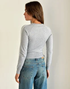 Motel Rocks Cardigans | Jackets-Binta Zip Through Jacket in Grey Marl