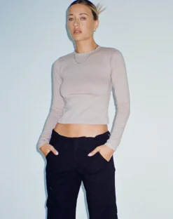 Motel Rocks Basics-Bon Long Sleeve Top in Coconut Milk coconutmilk