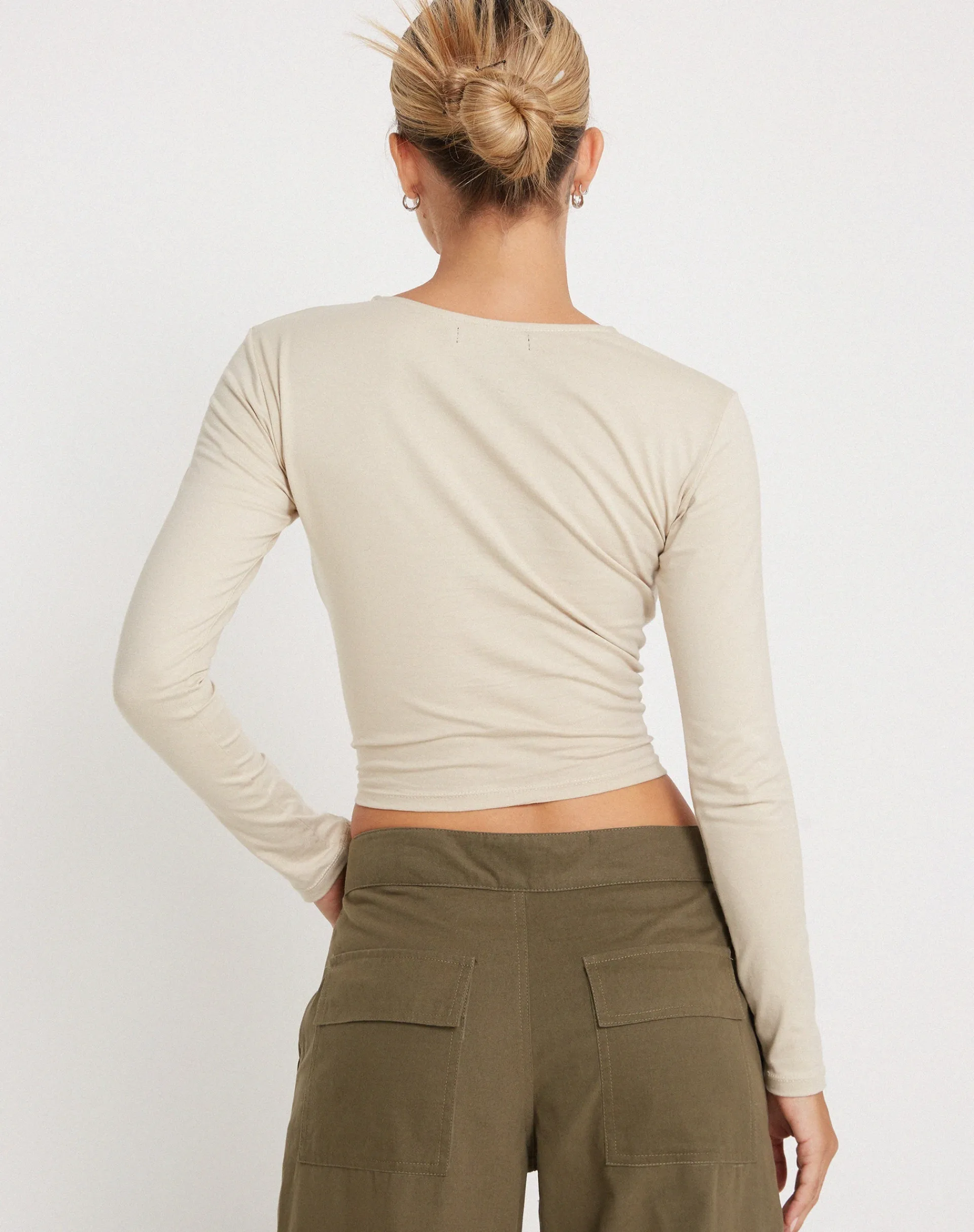 Motel Rocks Basics-Bon Long Sleeve Top in Coconut Milk coconutmilk