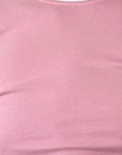 Motel Rocks Basics | Basic Tops-Bonija Long Sleeve Top in Flamingo Pink with White Piping and M Embroidery FlamingoPinkwithWhitePipingandMEmbroidery