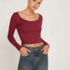 Motel Rocks Basics | Long Sleeve Tops-Bonlo Long Sleeve Top in Plum