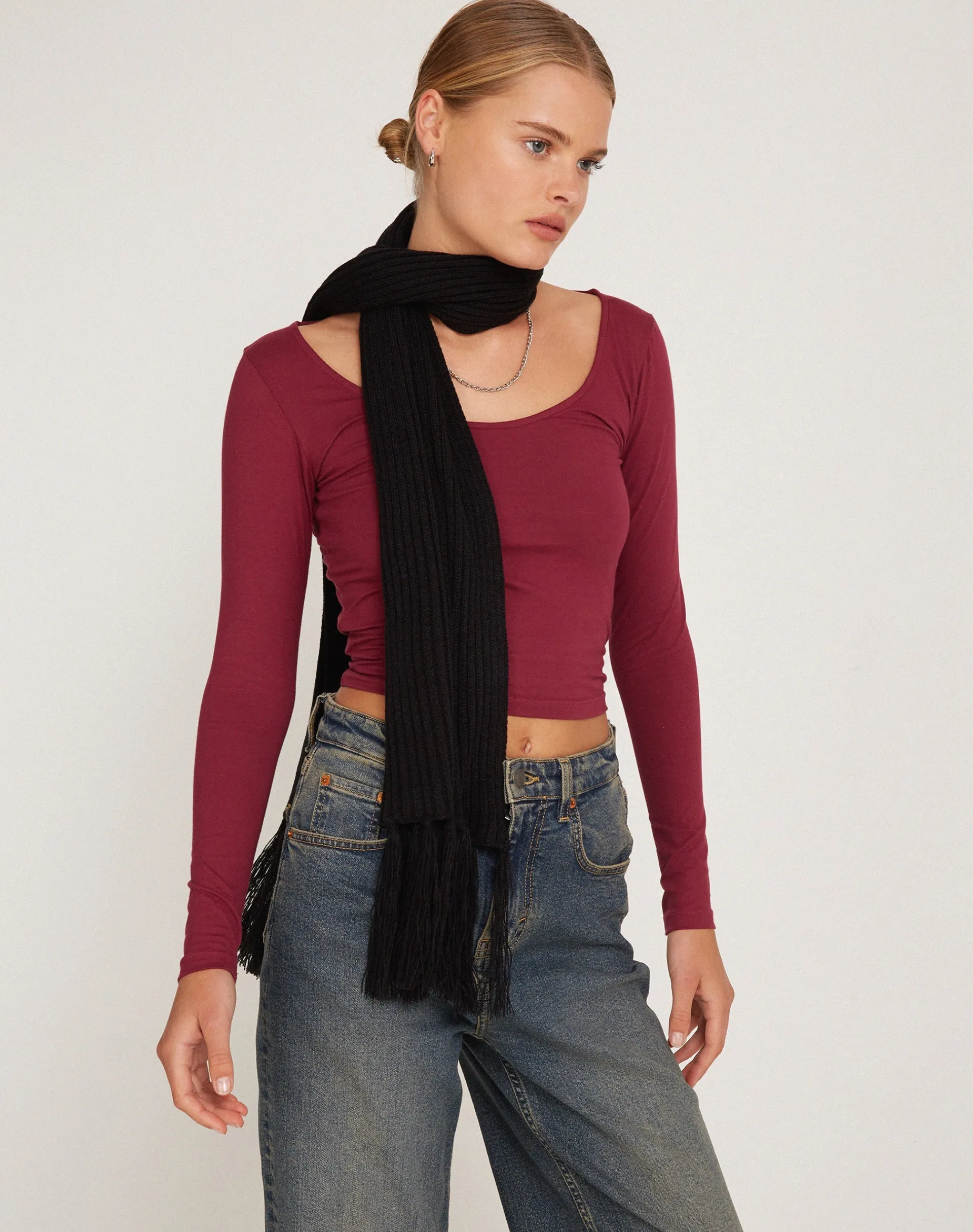 Motel Rocks Basics | Long Sleeve Tops-Bonlo Long Sleeve Top in Plum